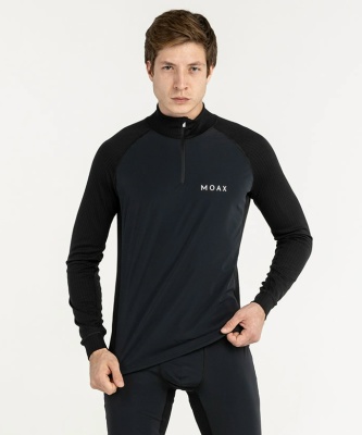 Термофутболка Moax Race Wind LS с воротн. муж. черный