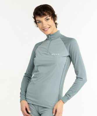 Термофутболка MOAX RACE WIND LS с воротником жен. серо-зеленый